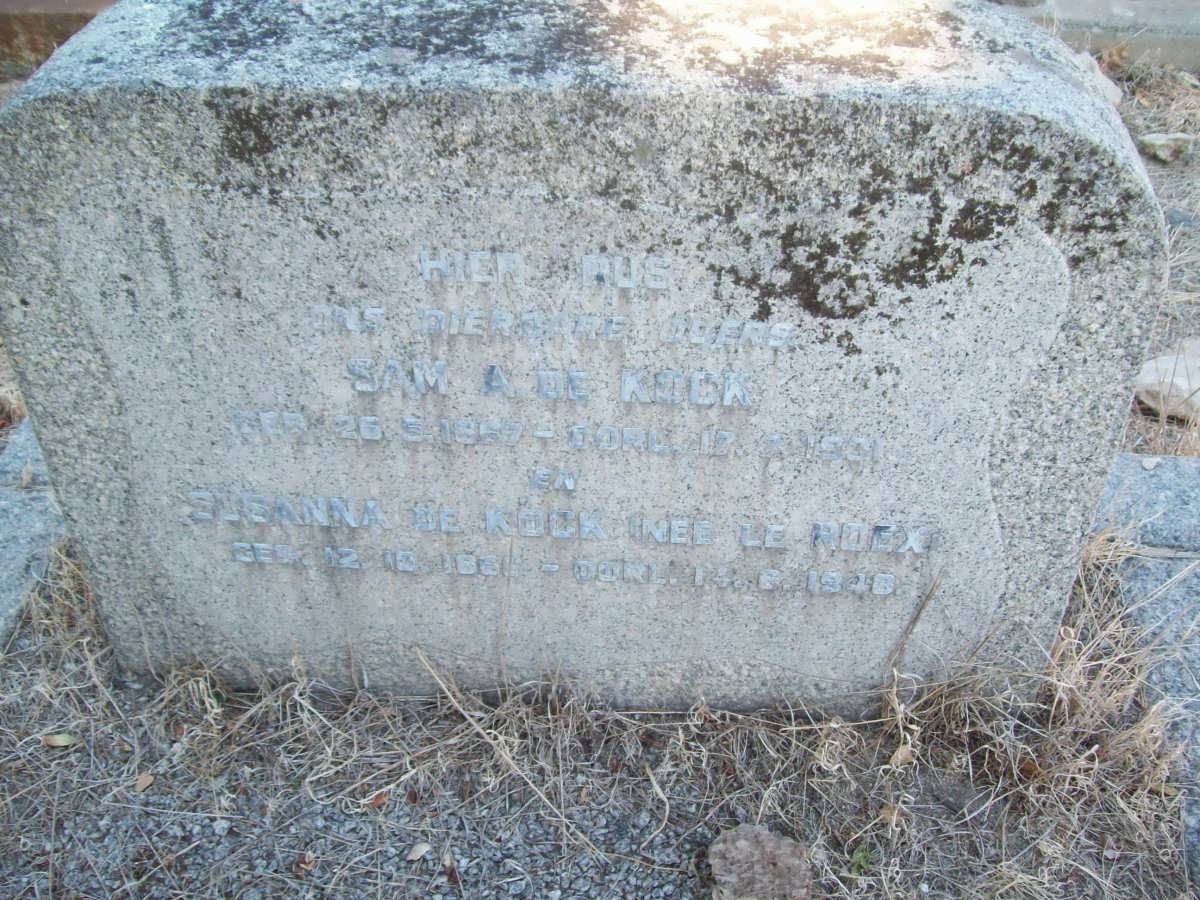 KOCK Sam A., de 1867-1941 &amp; Susanna LE ROEX 1866-1948