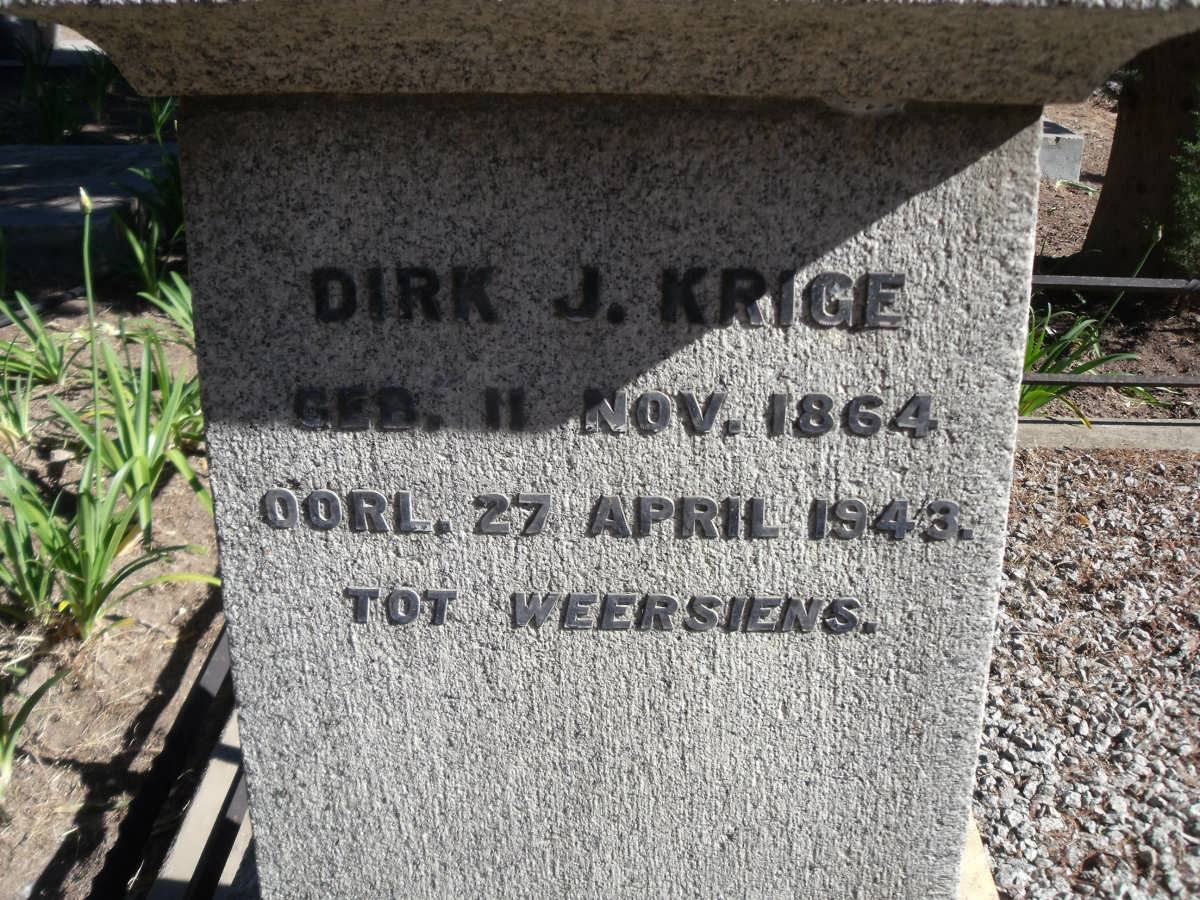 KRIGE Dirk J. 1864-1943