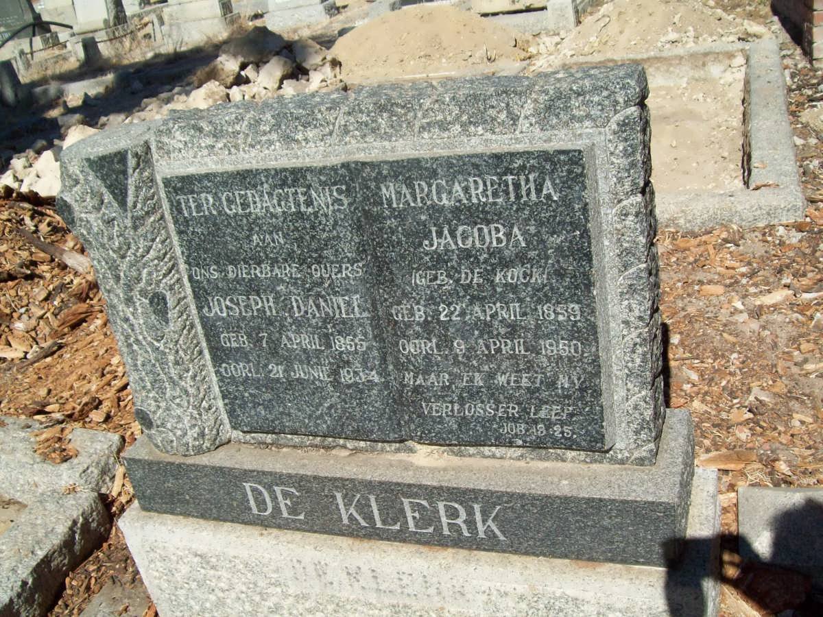 KLERK Joseph Daniel, de 1856-1934 &amp; Margaretha Jacoba DE KOCK 1859-1950