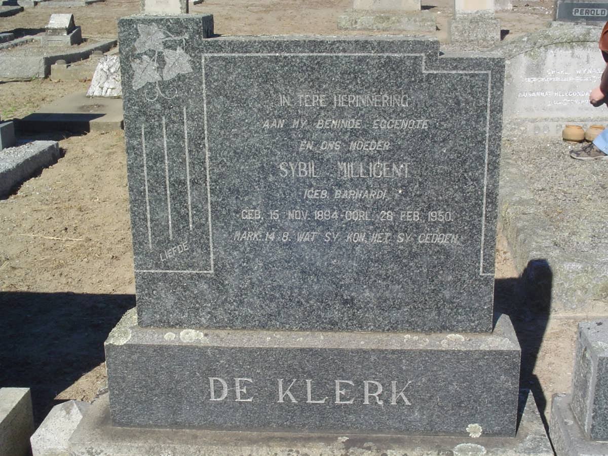 KLERK Sybil Milligent, de nee BARNARD 1894-1950