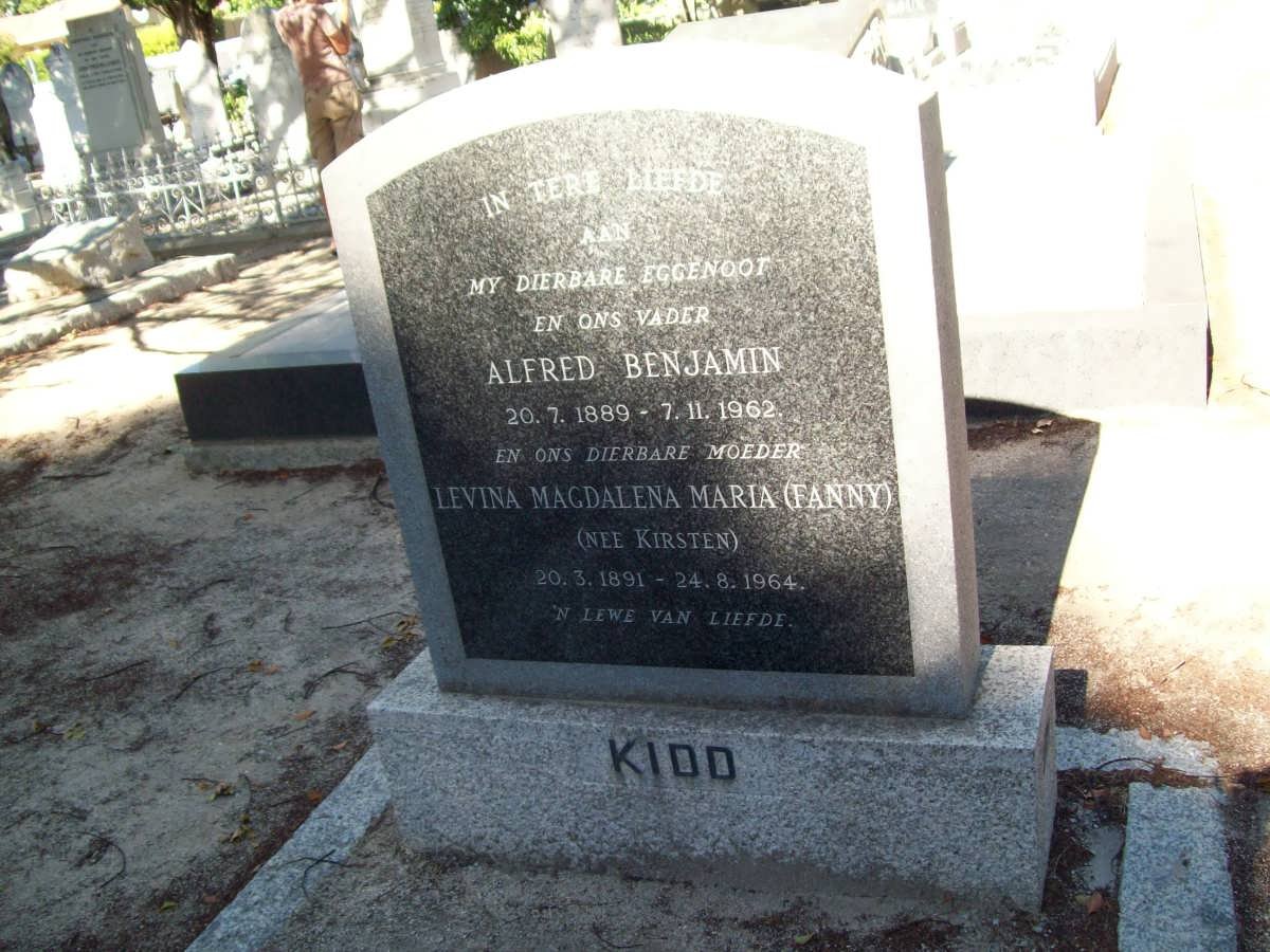 KIDD Alfred Benjamin 1889-1962 &amp; Levina Magdalena Maria KIRSTEN 1891-1964