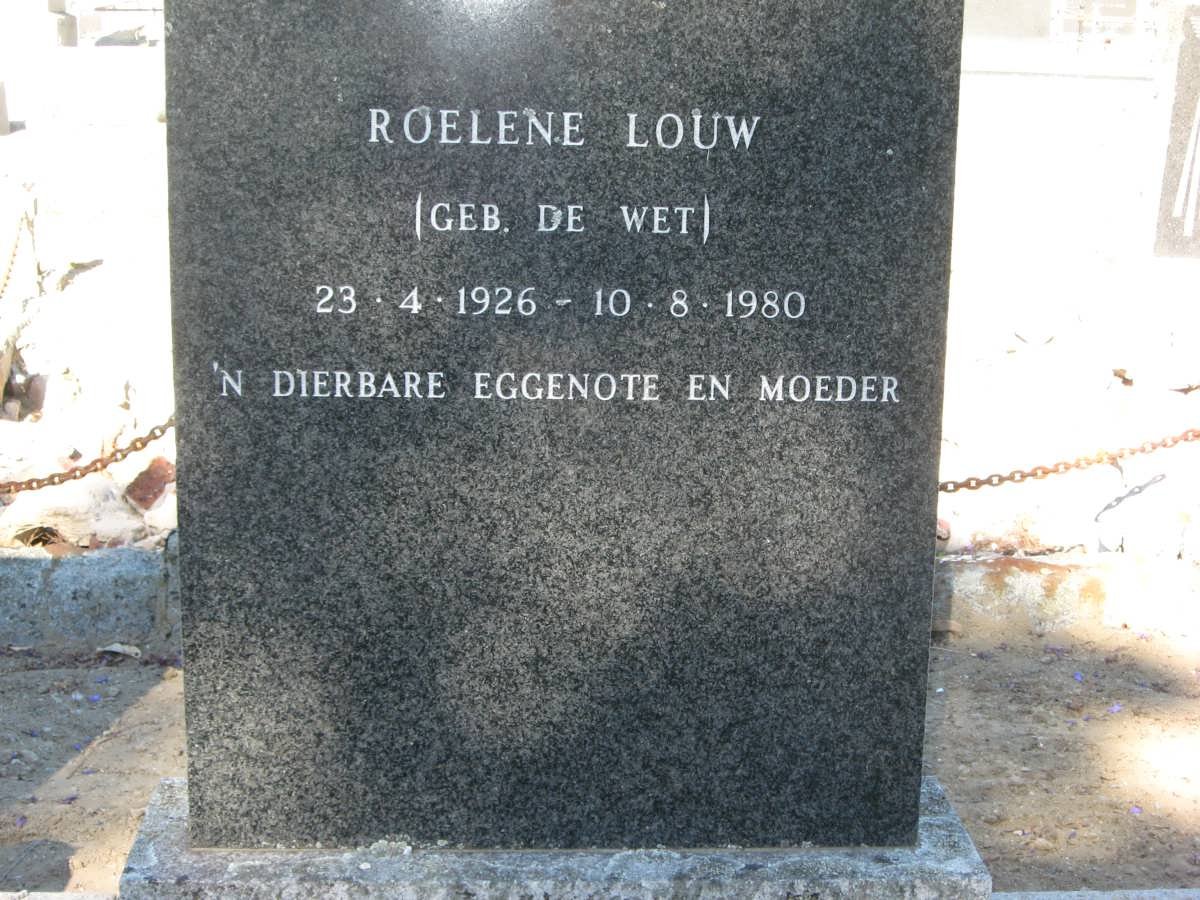 LOUW Roelene nee DE WET 1926-1980