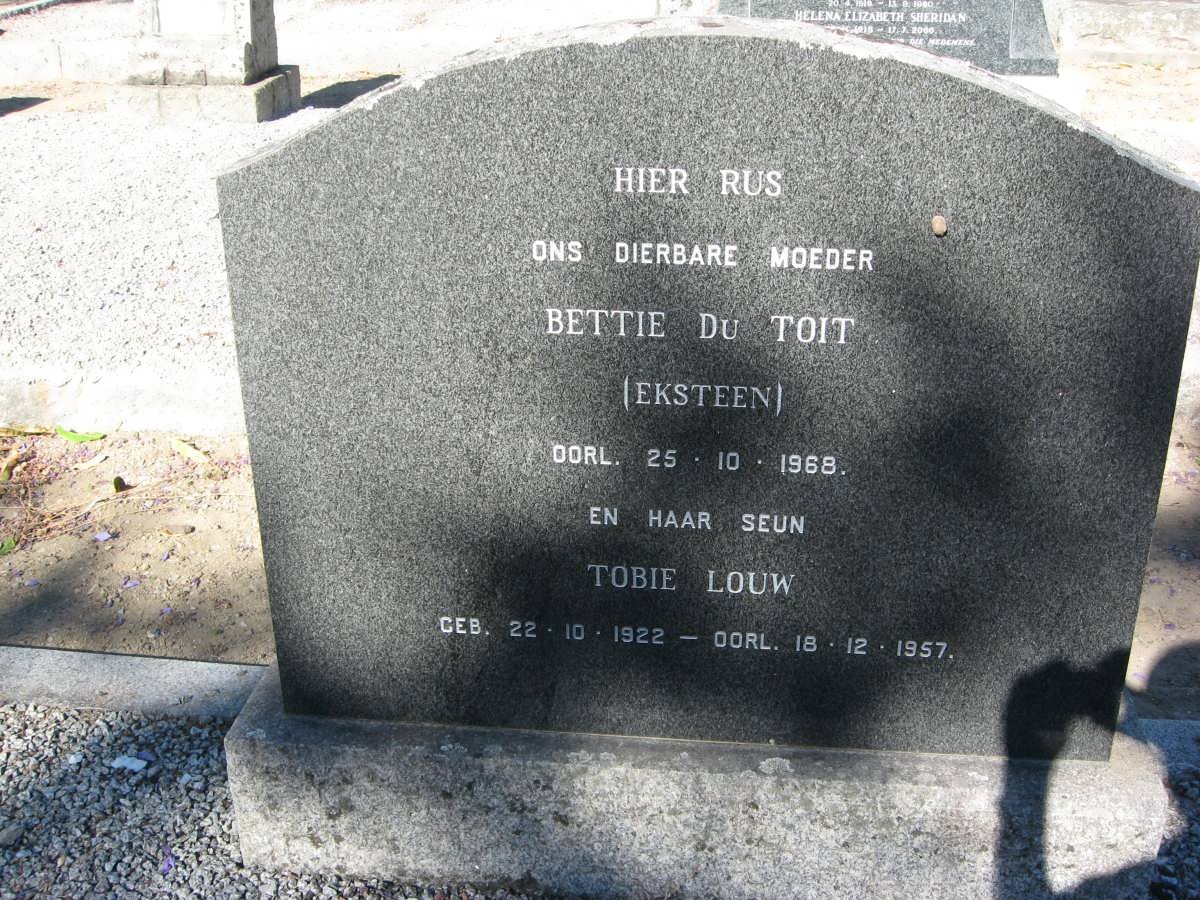 TOIT Bettie, du nee EKSTEEN -1968 :: DU TOIT Tobie Louw 1922-1957