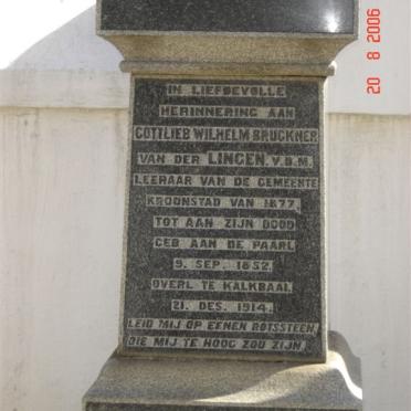 LINGEN Gottlieb Wilhelm Bruckner, van der 1852-1914