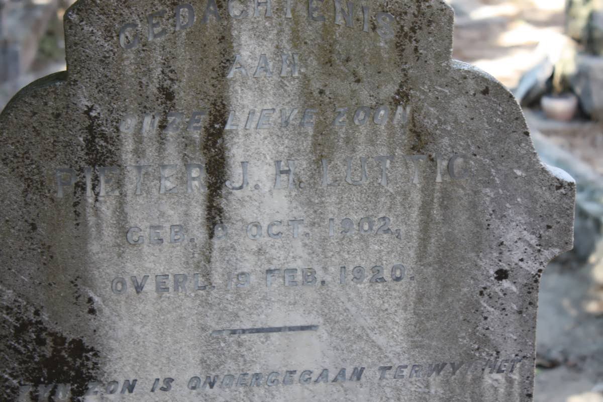 LUTTIG Pieter J.H. 1902-1920