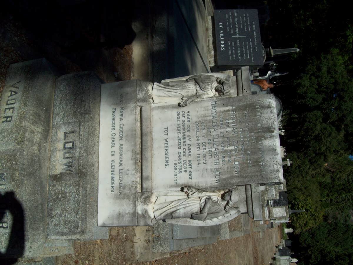 LOUW Abraham Izak 1869-1927 &amp; Magdalena Elizabeth DU TOIT 1873-1934