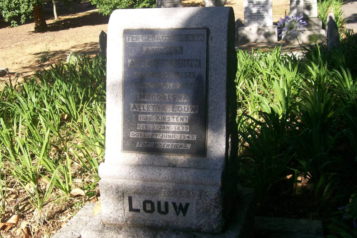 LOUW Abraham 1872-1937 &amp; Magdalena Alletta KIRSTEN 1875-1947