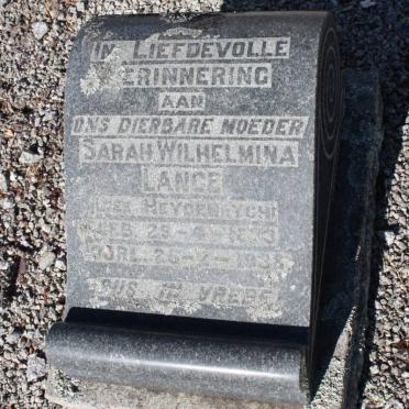 LANGE Sarah Wilhelmina nee HEYDENRYCH 1873-1938 :: SACKETT Sarah Wilhelmina nee LANGE 1905-1936