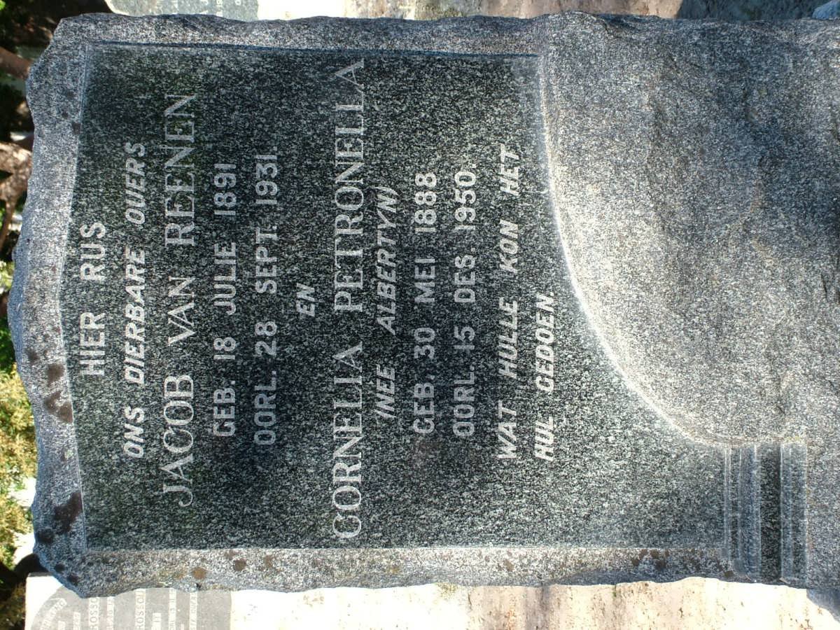 LOUBSER Jacob van Reenen 1891-1931 &amp; Cornelia Petronella ALBERTYN 1888-1950