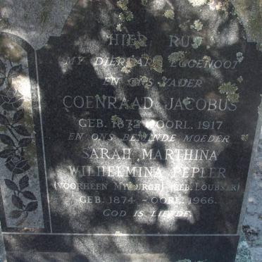 MYBURGH Coenraad Jacobus  1872-1917 &amp; Sarah Marthina Wilhelmina PEPLER voorheen MYBURGH nee LOUBSER 1874-1966