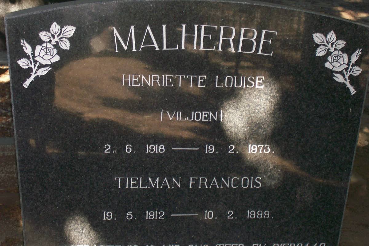 MALHERBE Tielman Francois 1912-1999 &amp; Henriette Louise VILJOEN 1918-1973