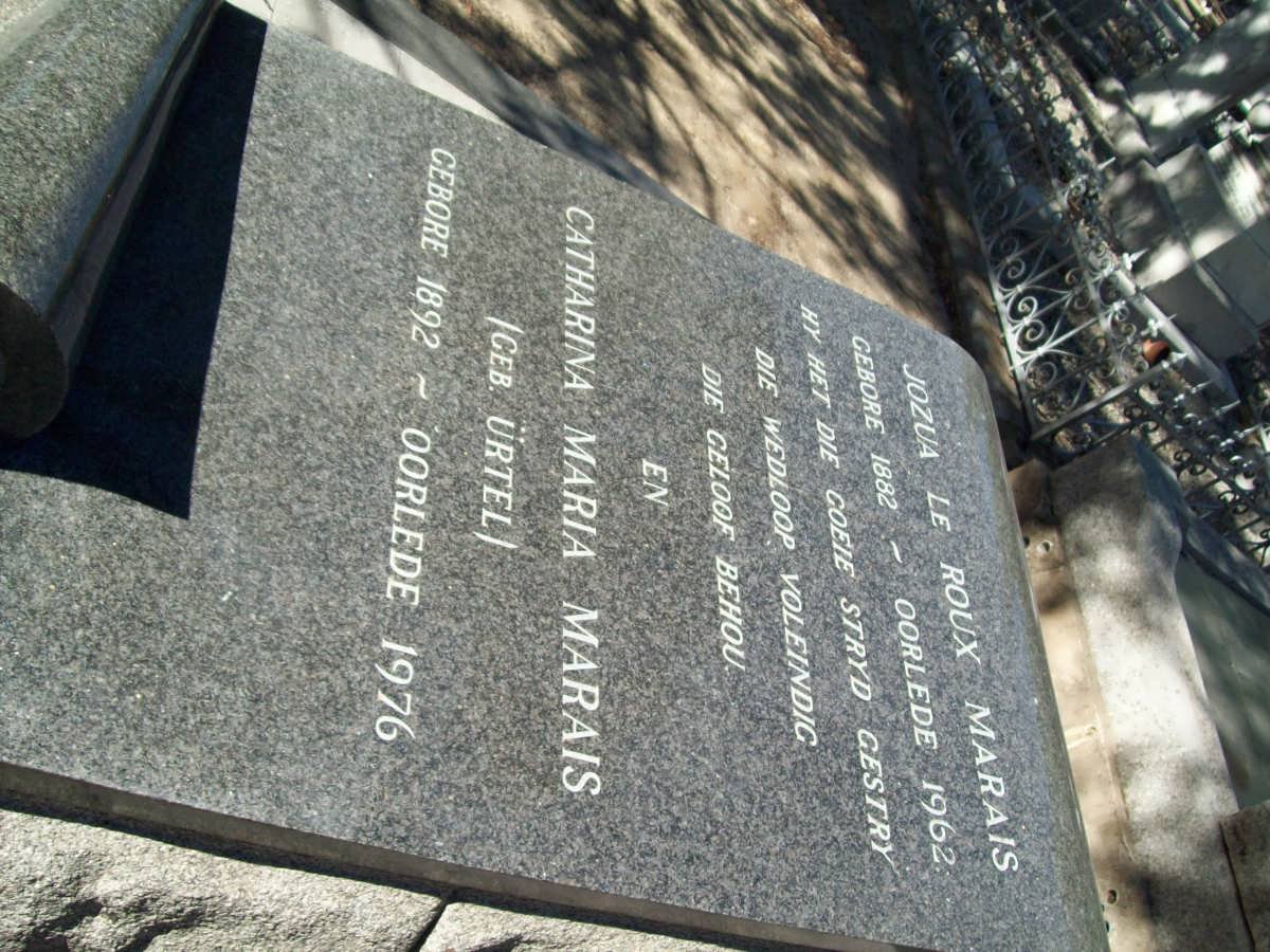 MARAIS Jozua le Roux 1882-1962 &amp; Catharina Maria ÜRTEL 1892-1976
