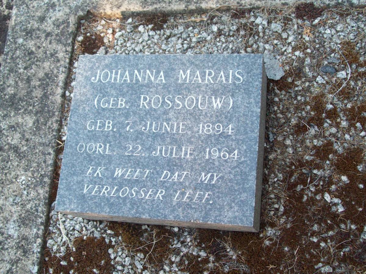 MARAIS Johanna nee ROSSOUW 1894-1964