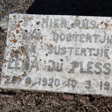 PLESSIS Lena, du 1920-1921