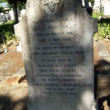 PROCTOR J.J. 1816-1902 &amp; Jacoba Johanna LOUW 1847-1919