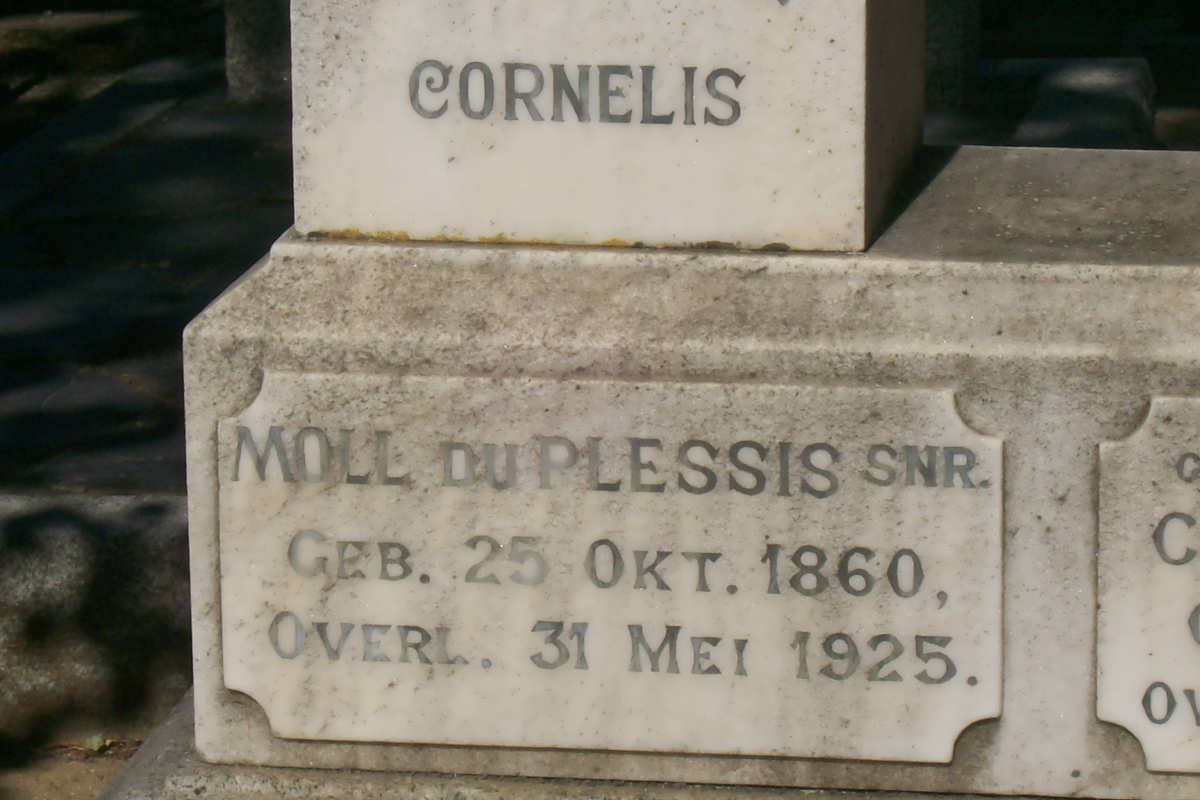 PLESSIS Cornelis Moll, du 1860-1925 &amp; Maria Cecilia ENSLIN 1865-1921