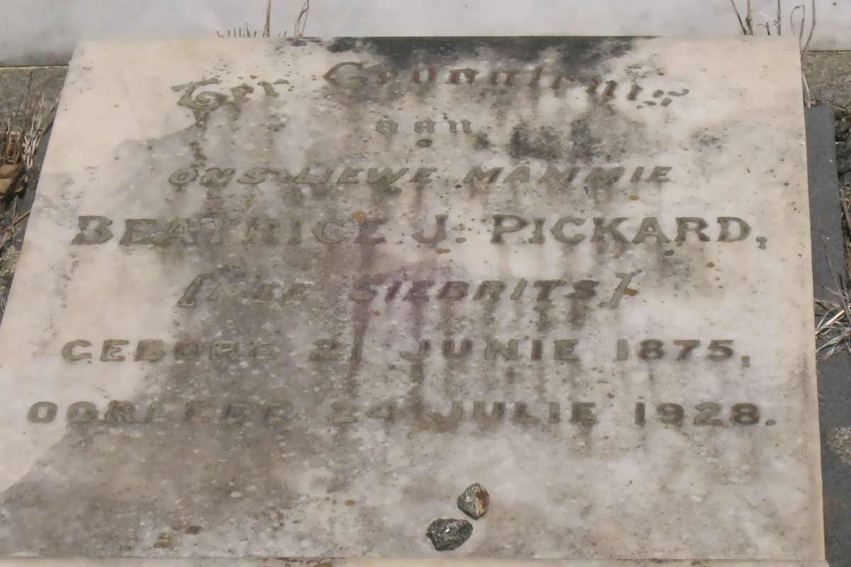 PICKARD Beatrice J. nee SIEBRITS 1875-1928