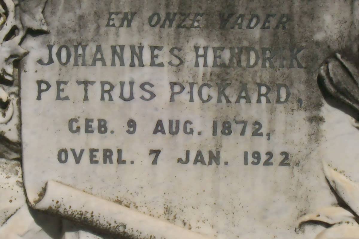 PICKARD Johannes Hendrik Petrus 1872-1922