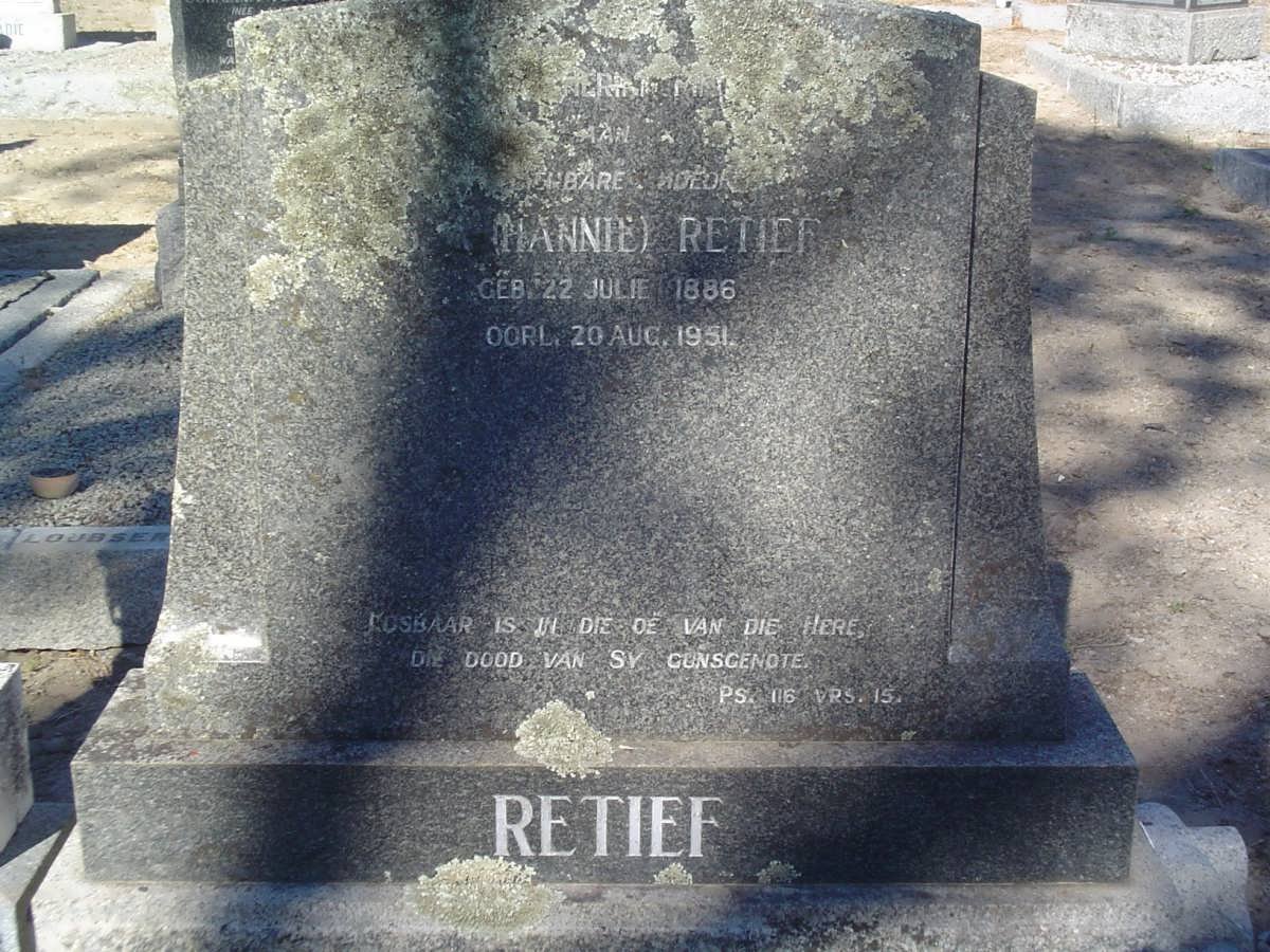 RETIEF Hannie 1886-1951