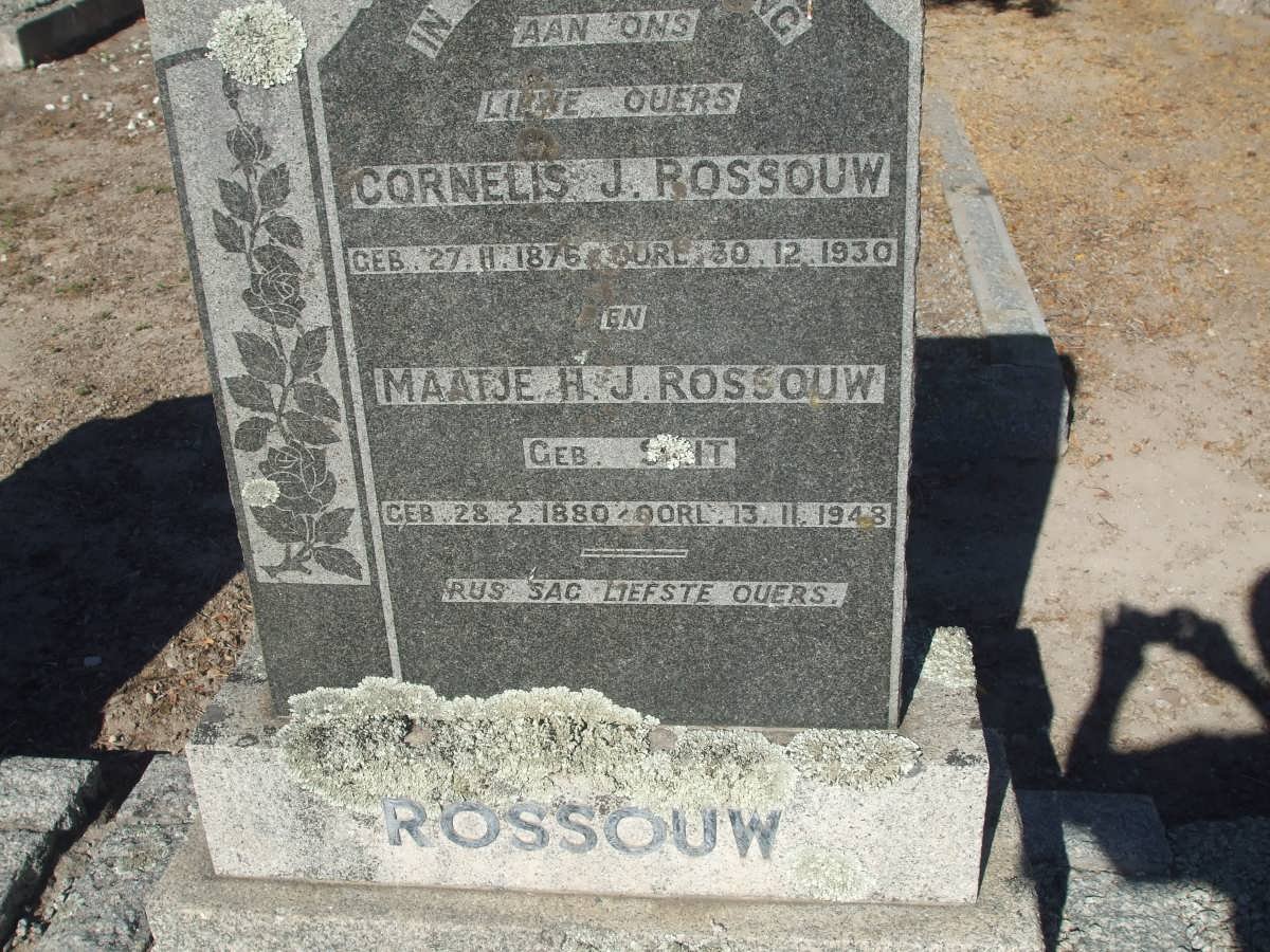 ROSSOUW Cornelis J. 1876-1930 &amp; Maatje H.J. SMIT 1880-1948
