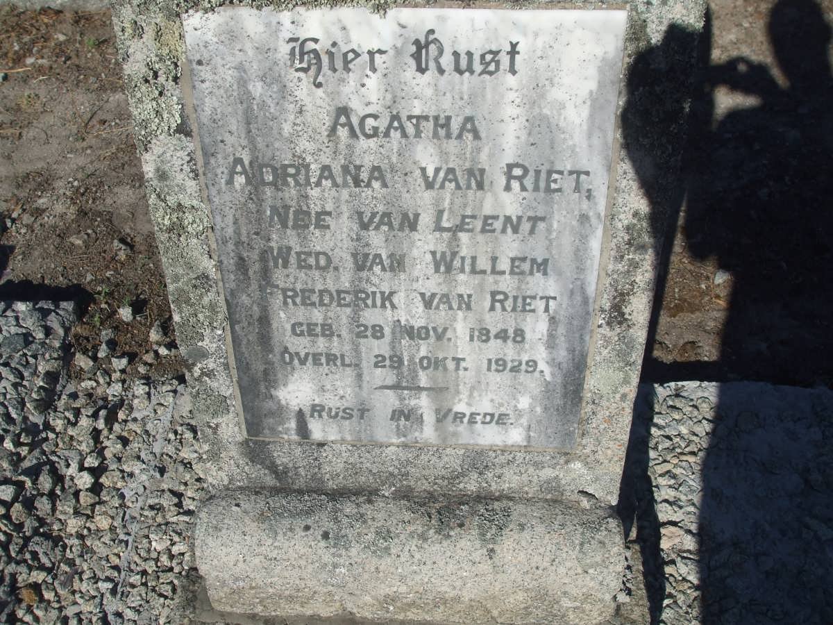 RIET Agatha Adriana, van nee VAN LEENT 1848-1929