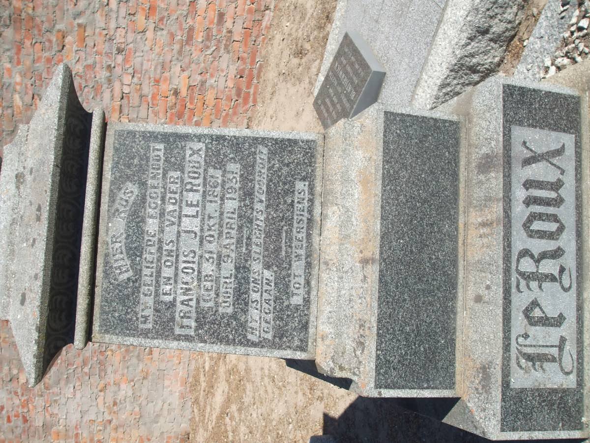 ROUX Francois J., Le 1861-1931 &amp; Jacoba H.H. HAMMAN 1870-1940