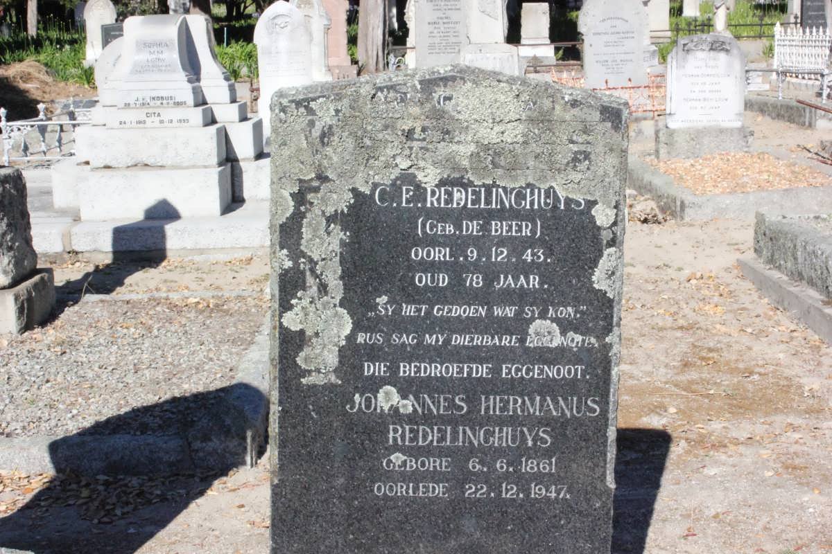 REDELINGHUYS Johannes Hermanus 1861-1947 &amp; C.E. DE BEER