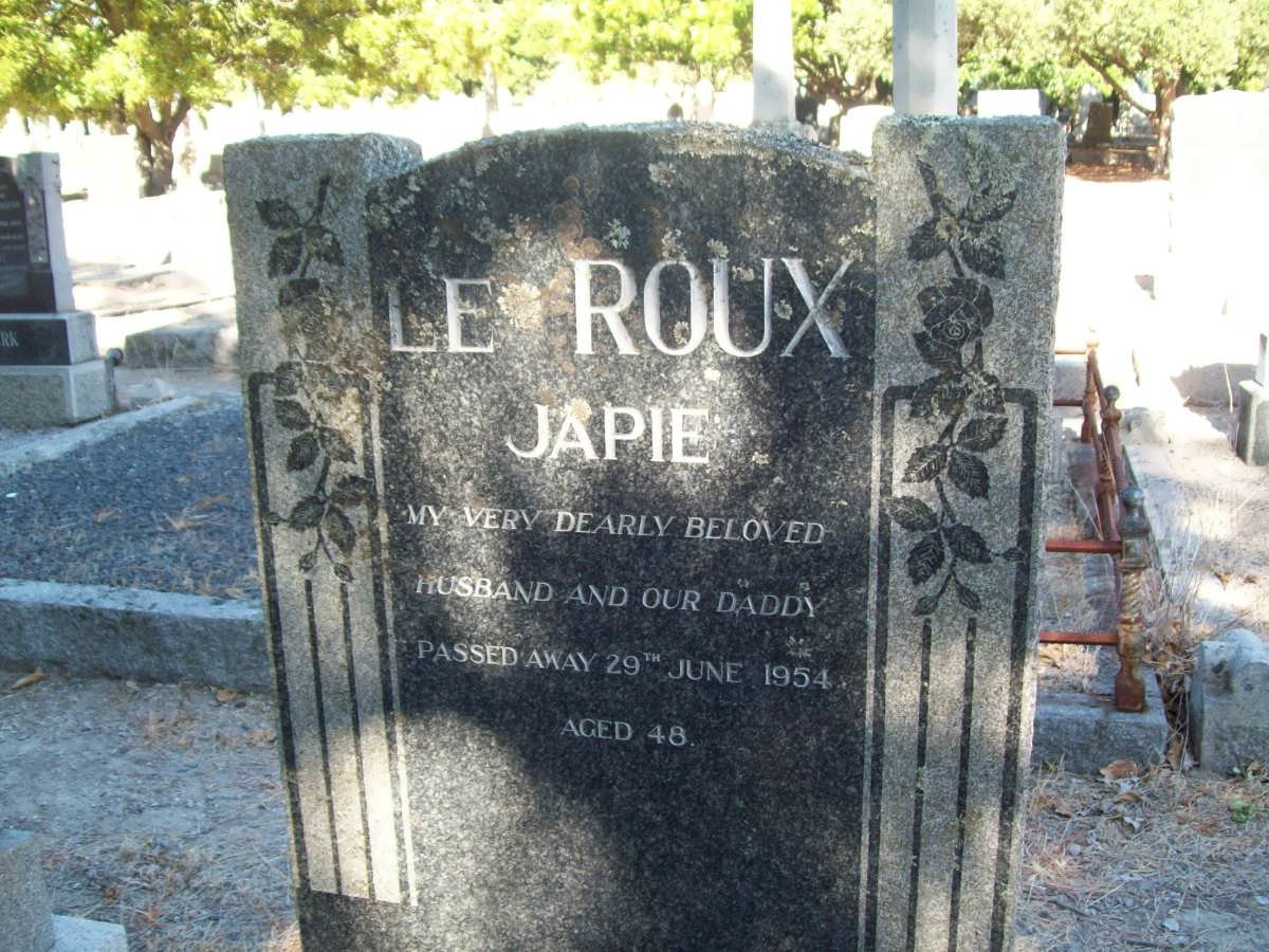 ROUX Japie, le -1954