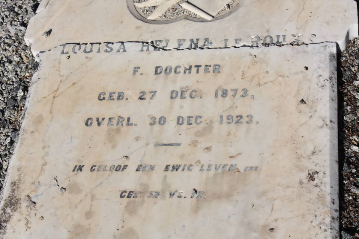 ROUX Louisa Helena, le 1873-1923