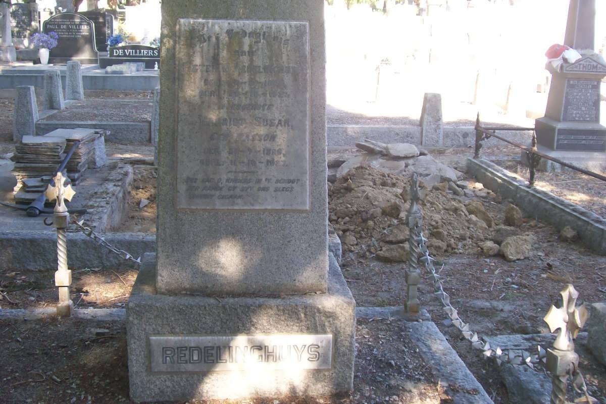 REDELINGHUYS Peter W. 1889-1927 &amp; Harriet Susan BASSON 1890-1927