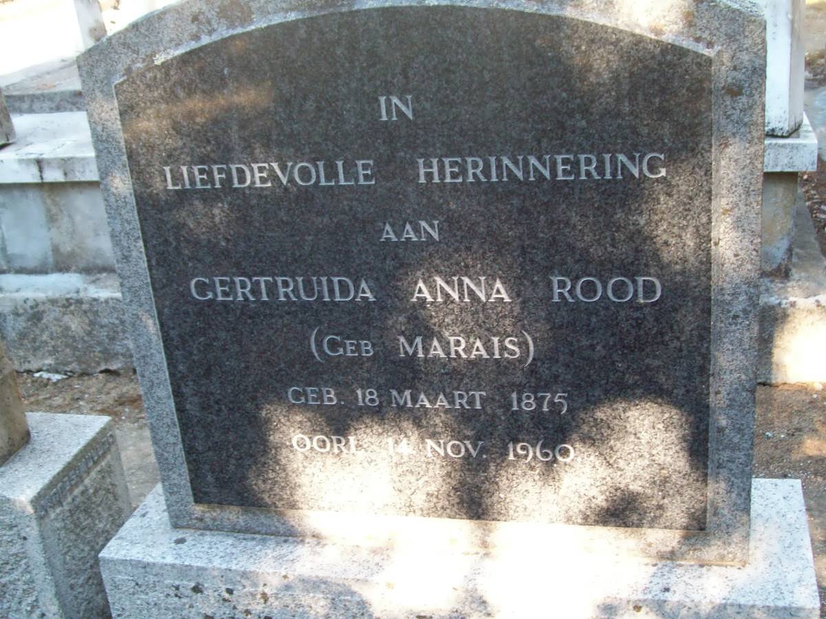 ROOD Gertruida Anna nee MARAIS 1875-1960
