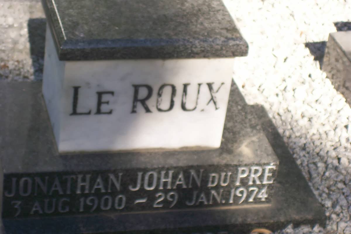 ROUX Jonathan Johan du Pré, le 1900-1974