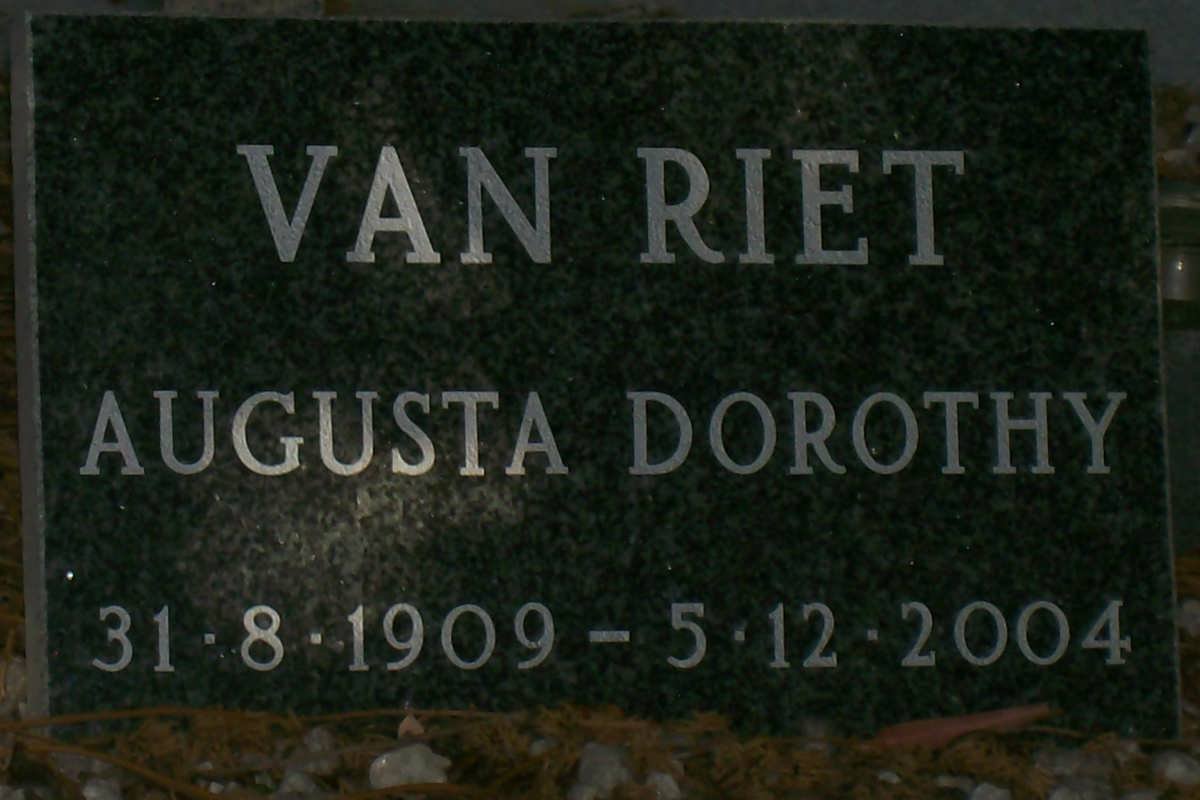 RIET Augusta Dorothy, van 1909-2004