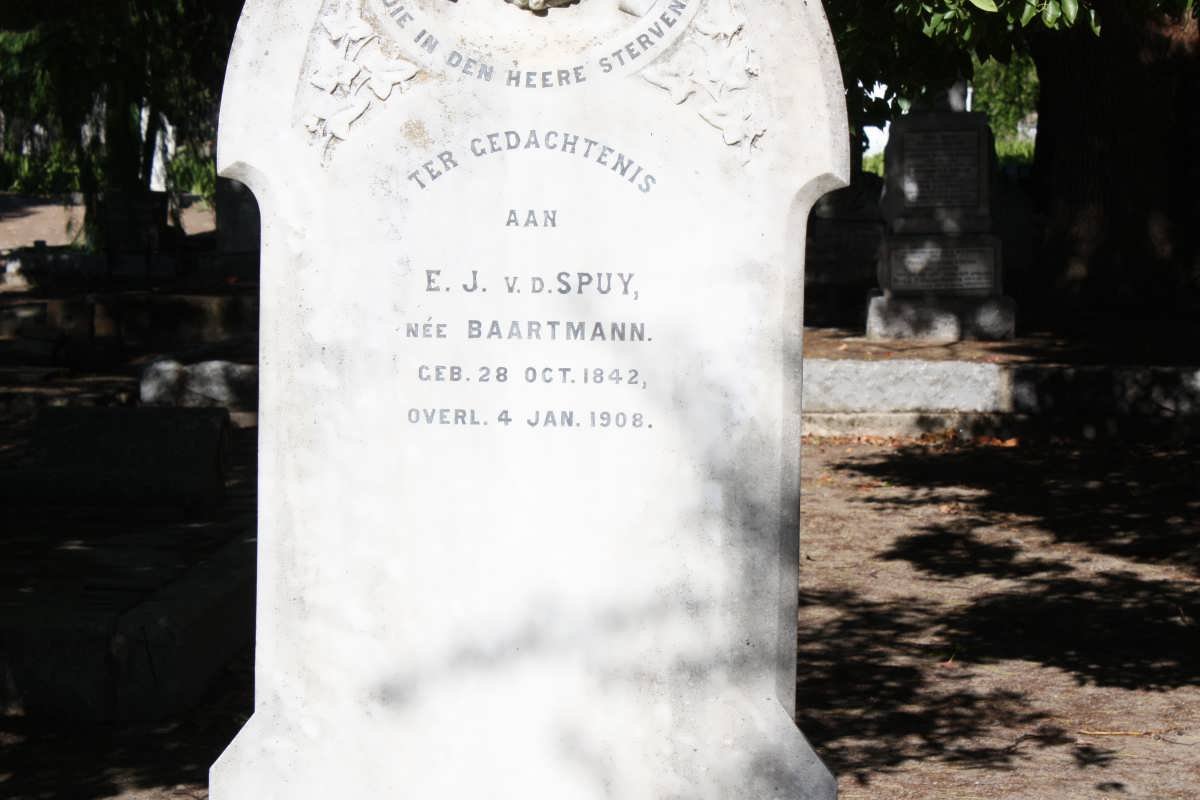 SPUY E.J., v.d. nee BAARTMANN 1842-1908