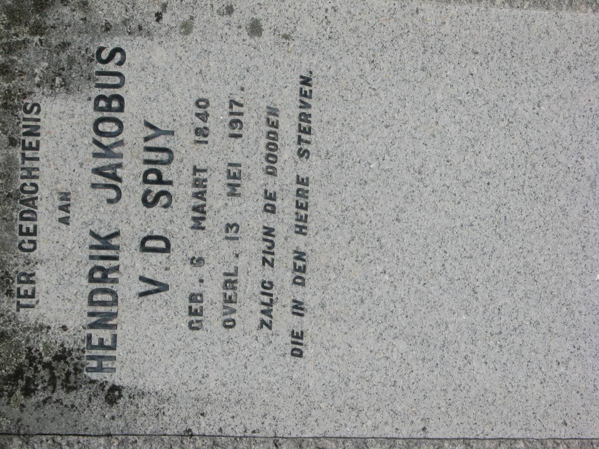 SPUY Hendrik Jakobus, v.d. 1840-1917