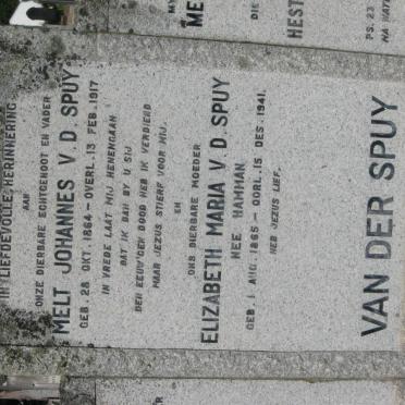 SPUY Melt Johannes, v.d. 1864-1917 &amp; Elizabeth Maria HAMMAN 1865-1941