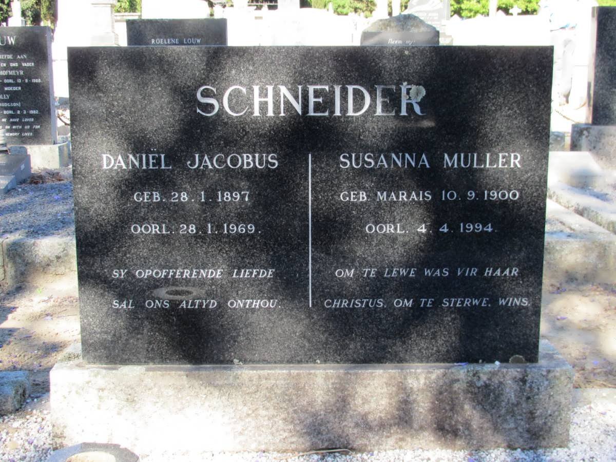 SCHNEIDER Daniël Jacobus 1897-1969 &amp; Susanna Muller MARAIS 1900-1994