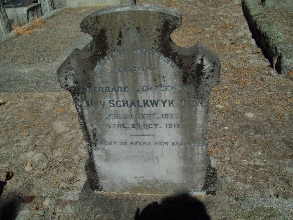 SCHALKWYK D.J., van 1889-1918