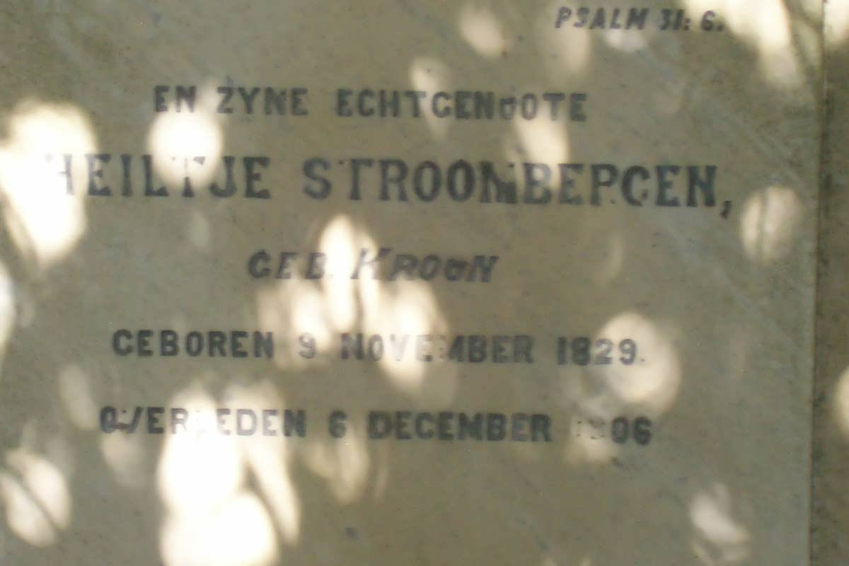 STROOMBERGEN Hendrik 1835-1906 &amp; Heiltje KROON 1829-1906
