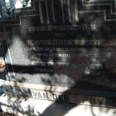 SPUY Jacobus Roelof, van der 1895-1938 &amp; Christina Maria 1899-1987