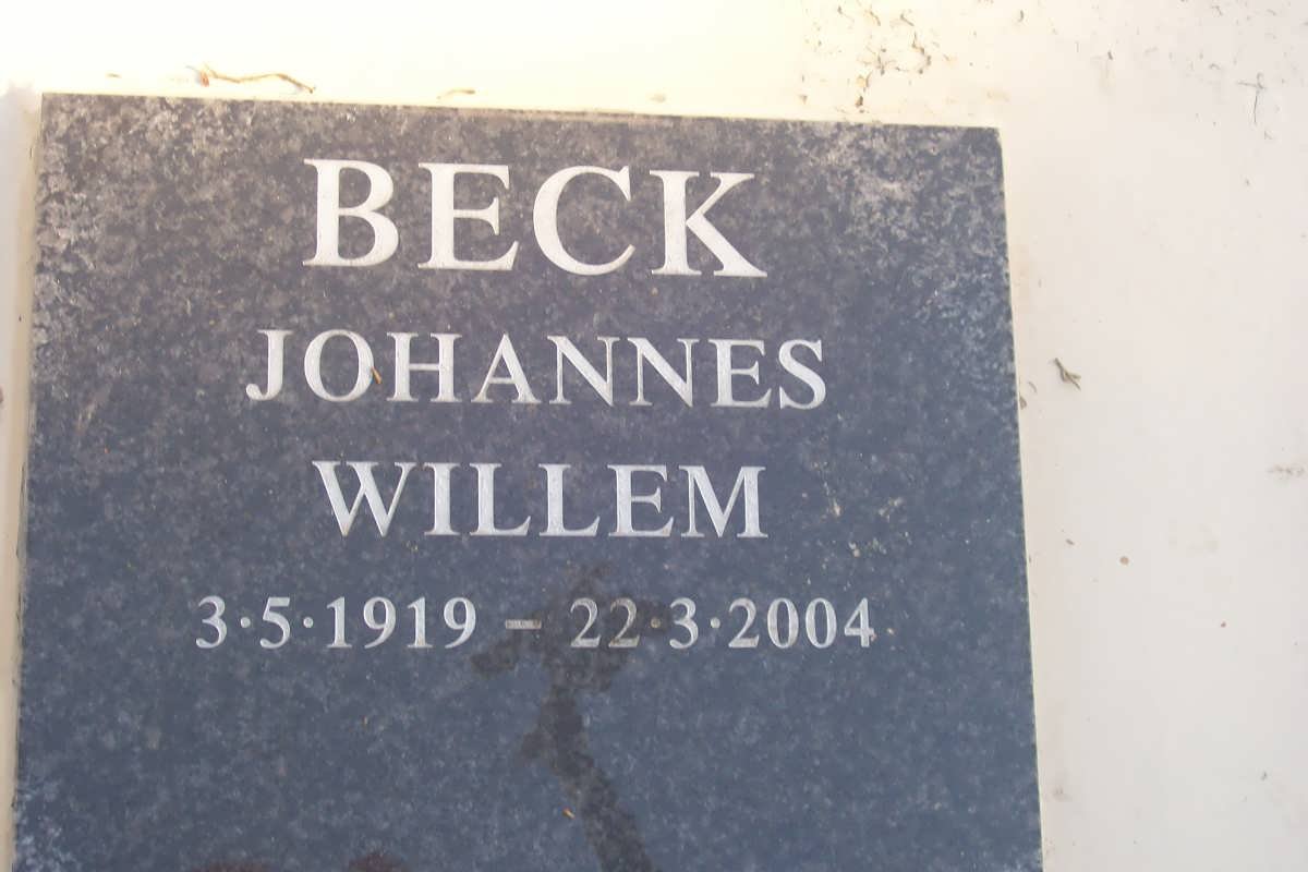 BECK Johannes Willem 1919-2004
