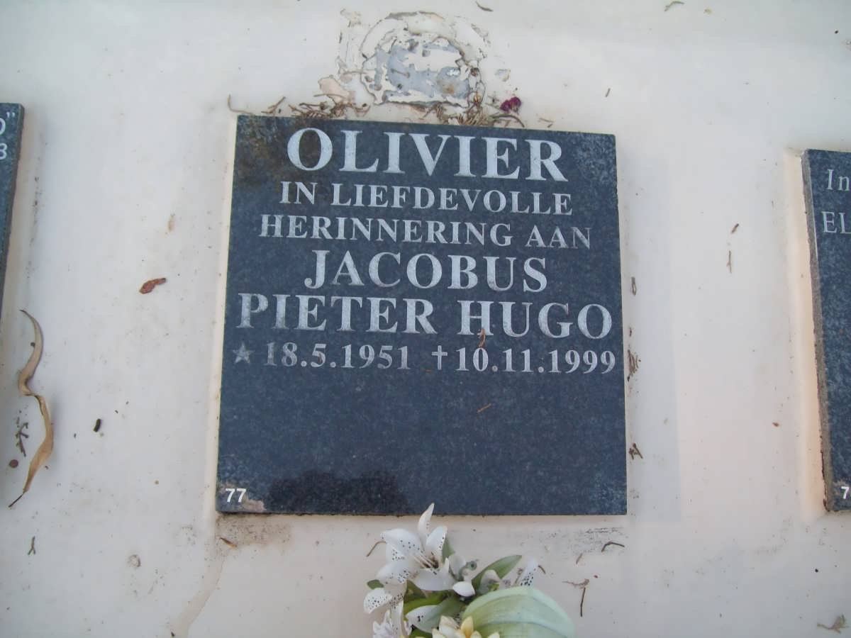 OLIVIER Jacobus Pieter Hugo 1951-1999