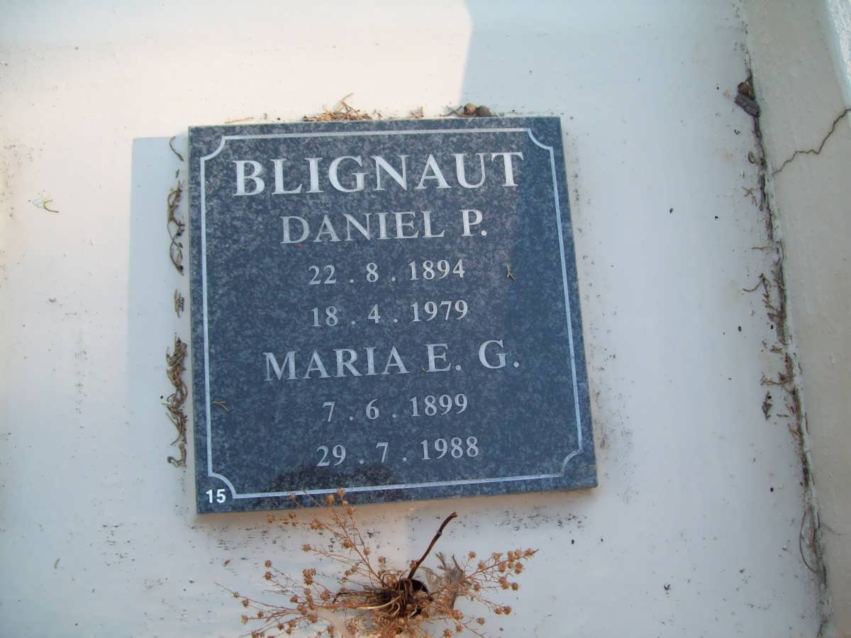BLIGNAUT Daniel P. 1894-1979 &amp; Maria E.G. 1899-1988