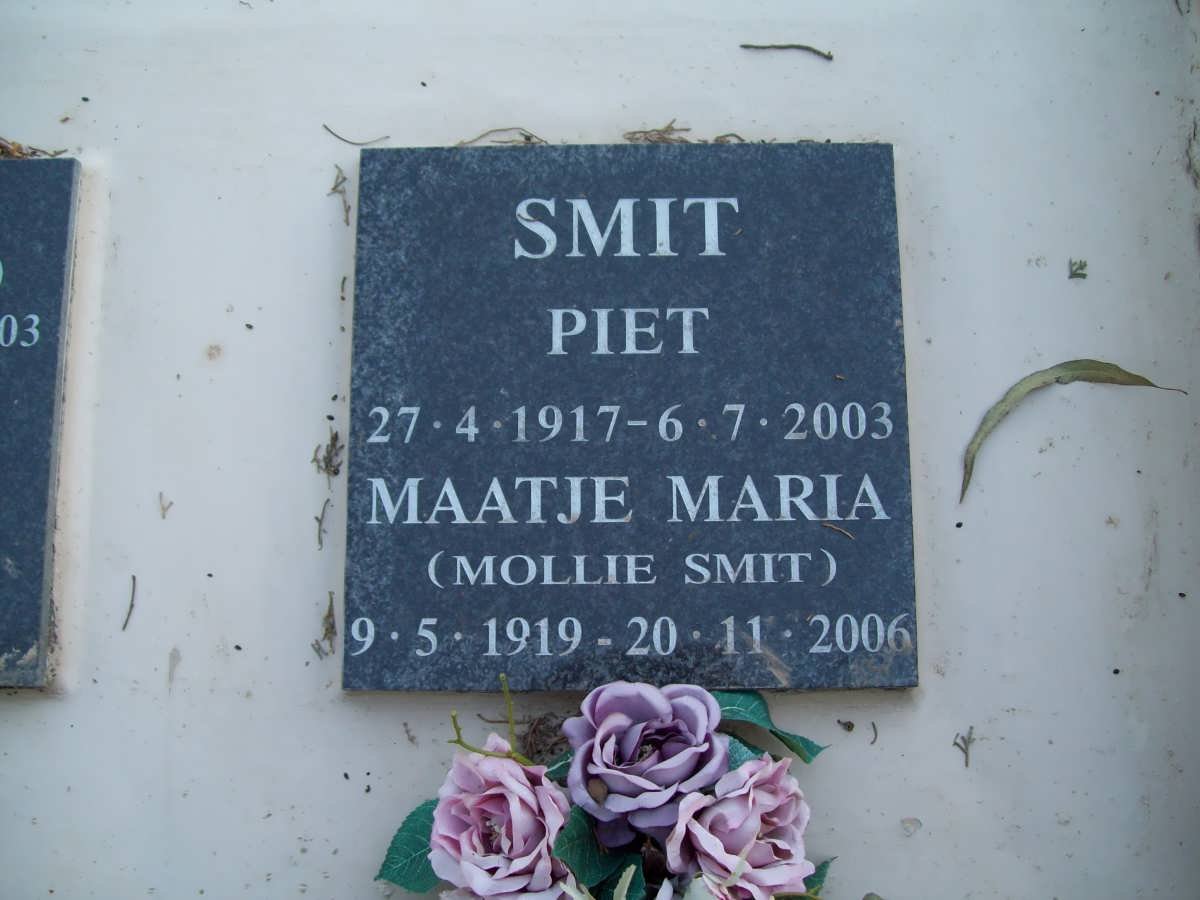 SMIT Piet 1917-2003 &amp; Maatje Maria 1919-2006