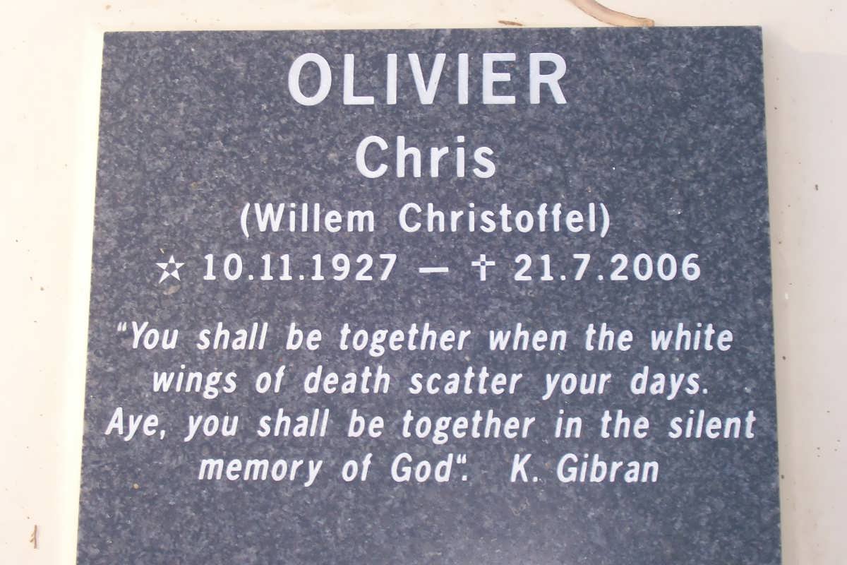 OLIVIER Willem Christoffel 1927-2006