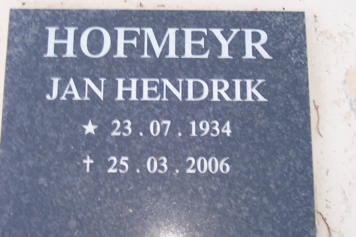 HOFMEYR Jan Hendrik 1934-2006