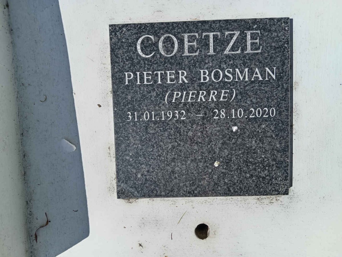COETZE Pieter Bosman 1932-2020