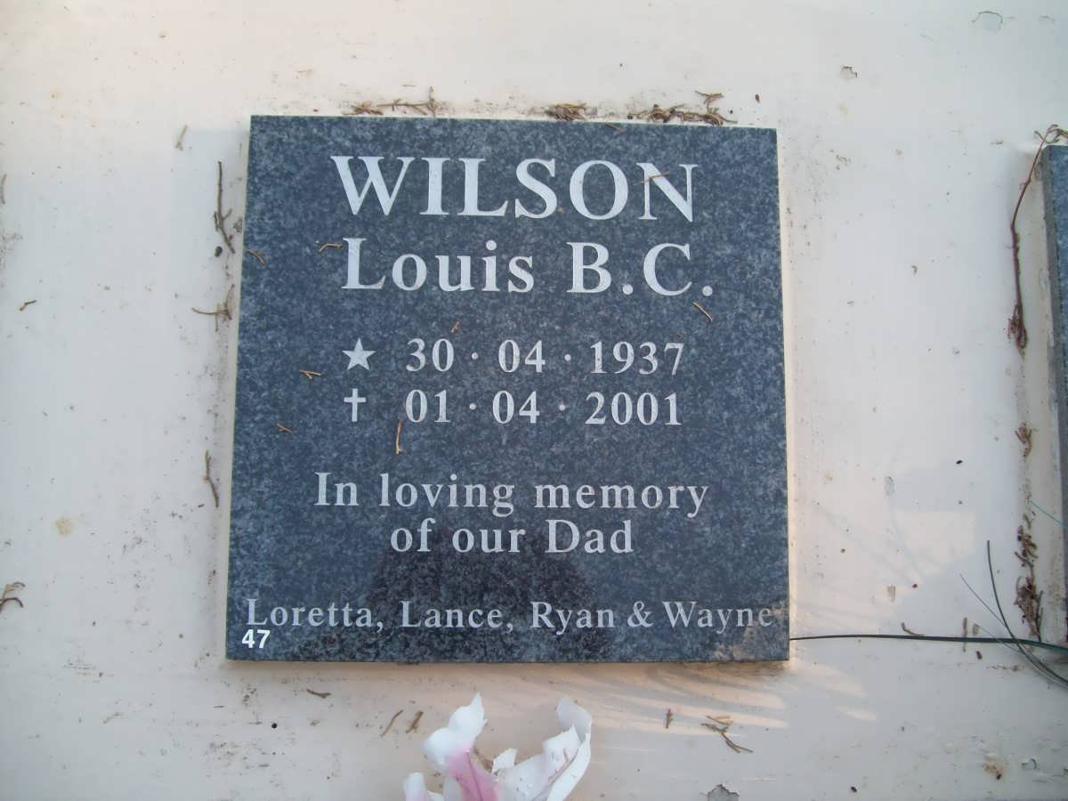 WILSON Louis B.C. 1937-2001