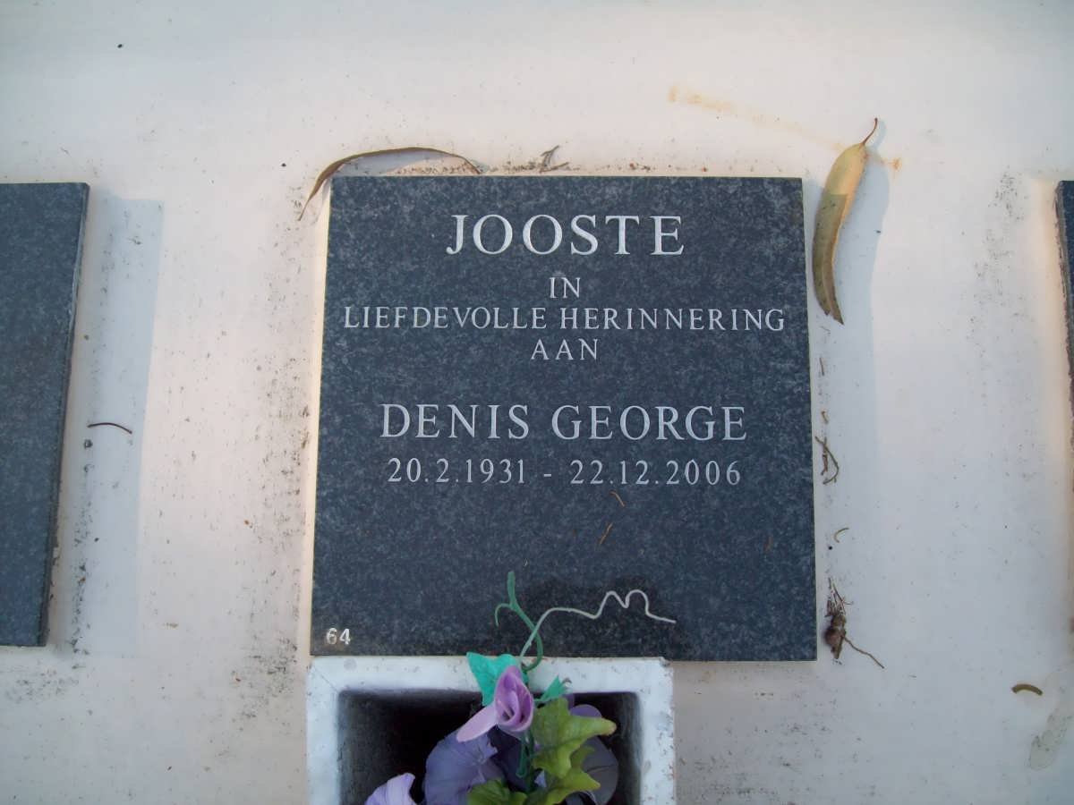 JOOSTE Denis George 1931-2006