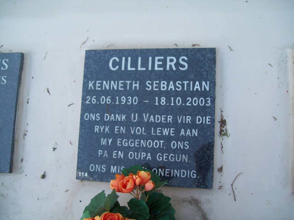 CILLIERS Kenneth Sebastian 1930-2003